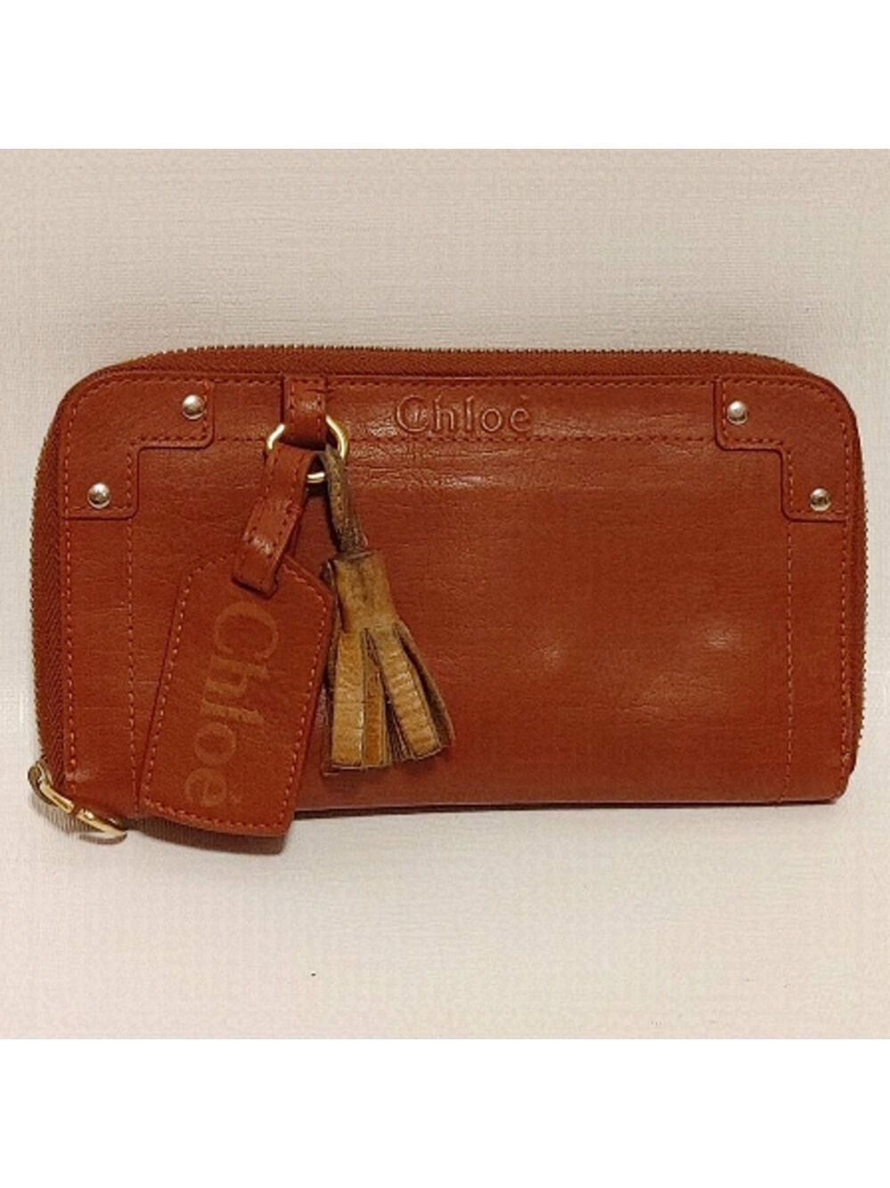 Authentic Chloe EDEN Tassel Zip Around Leather Wallet